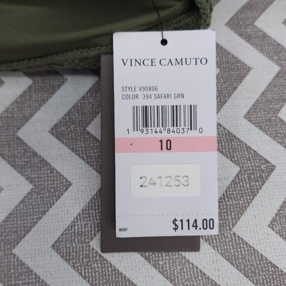 Vince Camuto Crochet Bandeau Halter One-Piece Swimsuit Size 10 SAFARI GREEN - Picture 8 of 12